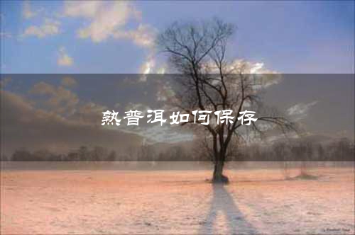熟普洱如何保存