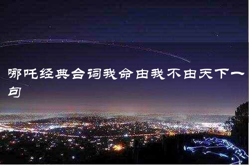 哪吒经典台词我命由我不由天下一句