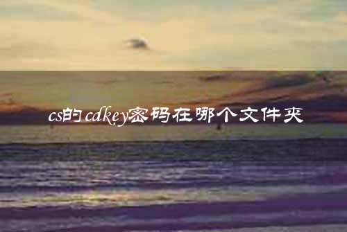 cs的cdkey密码在哪个文件夹