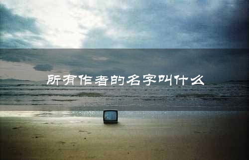 所有作者的名字叫什么