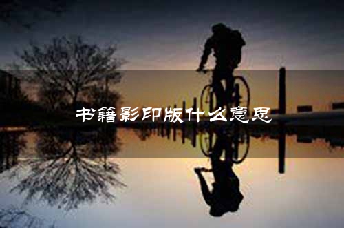 书籍影印版什么意思