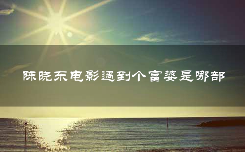 陈晓东电影遇到个富婆是哪部