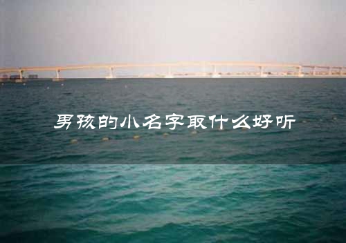 男孩的小名字取什么好听