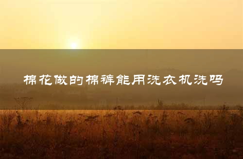棉花做的棉裤能用洗衣机洗吗