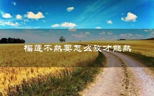 榴莲不熟要怎么放才能熟